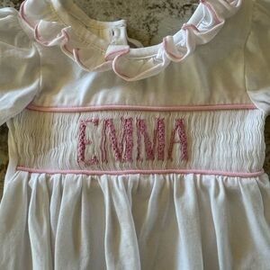 Smocked Emma newborn gown